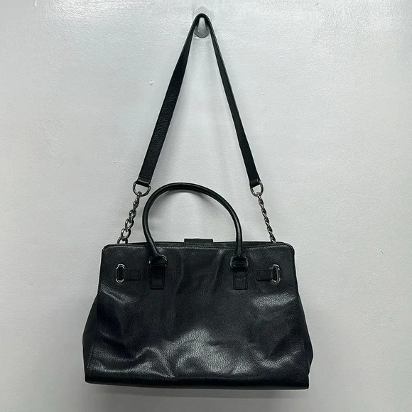 Michael Kors Hamilton East West Handbag Purse Crossbody Bag Leather Black Large - Picture 7 of 17